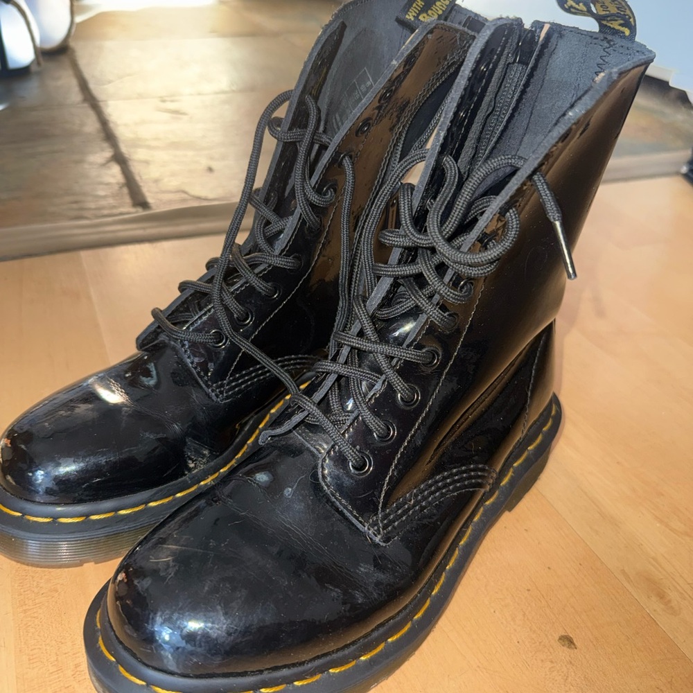 Dr. Martens Gray Suede Interior Boots